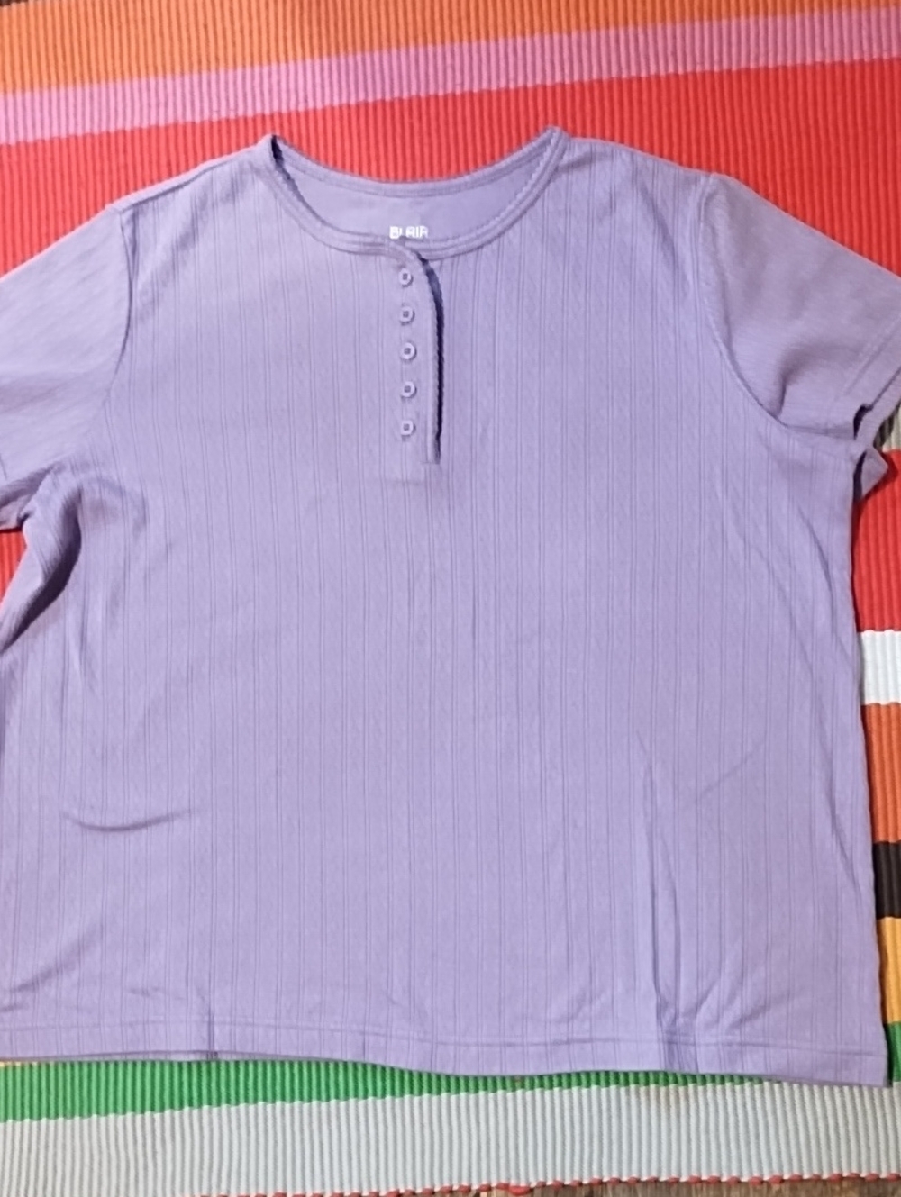 Blair Lavender Button-Front Ribbed Top VGC XL.